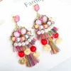 Creative fashionable trend multi layer tassel earrings hot sale wholesale high quality bead earrings women stud earrings