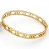 أزياء جديدة ذهبية الإسهال امرأة التيتانيوم الصلب - سوار الحب الروماني المجوهرات الكفة أساور الأساور للنساء 4MM 7MM