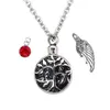 Cremation Jewelry Birthstone crystal - Tree of Life Necklace Urn Pendant - Memorial Ashes Keepsake