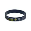 1 Stück Jesaja 41:10 „Habe keine Angst“-Armband aus Silikonkautschuk, religiöser Glaube, Schmuck, Schwarz, Erwachsenengröße