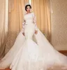 2019 Newest Cheap Plus Size Long Sleeve Mermaid Wedding Dresses Bridal Gowns With Detachable Train Lace Wedding Dress