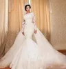 2019 Date Pas Cher Plus La Taille À Manches Longues Sirène Robes De Mariée Robes De Mariée Avec Train Détachable Dentelle Robe De Mariée