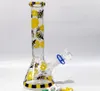 Colorful Bee Tall Glass Bongs Beaker Base Hookahs Bong Water Pipes Downstem Perc Bubbler With 18mm Bowl