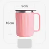 14oz Vacuum Stainless Steel Coffee Cup Children Handle Mug With Lids Beer Tumbler Double Insulated Milk Mug Free Shipping