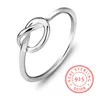 100% 925 Sterling Silver Thin Knot Ring Womens Simple S925 Inciso Anello Personalità Band Ring Jewelry