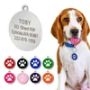 Rostfritt stål Personlig Hund ID Tag Dog Tillbehör Metall Skräddarsy Round Pet ID Taggar Plate Pet 8 Färger