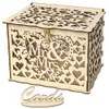 Avvolgi grandi buste rustiche per scatole regalo per carte regalo con fessura per serratura come immagine scatola regalo in legno per festa di matrimonio floreale