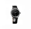 ホットメンズウォッチCellini 50505シリーズシルバーメカニカルウォッチブラウンレザーストラップホワイトダイヤルオートマチックメンズウォッチオスの腕時計