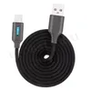 Smart Intelligent LED Zinklegering USB-kabelband Nylon flätad 2.1A Fast laddning Mikro USB Typ-C-laddare Kabelkabel för LG Huawei Samsung