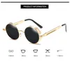 Atacado-2018 moda vintage rodada punk óculos de sol mulheres retrô steampunk sol vidros para homens círculo de metal gótico óculos UV400