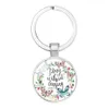 2019 Catholic Rose Scripture keychains For Women Men Christian Bible Glass charm Key chains Fashion religion Jewelry accessories9285024