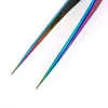 Stainless Steel Straight Curved Eye Lashes Tweezers Rainbow Colored False Fake Eyelash Extension Nippers Pointed Clip Profession