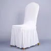 Stoel rokomslag bruiloft banket stoel protector slipcover decor geplooide rokstijl stoel covers elastische spandex eea4594354307