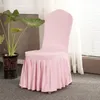 15 Colors Solid Chair Cover with Skirt All Around Chair Bottom Spandex Skirt Chair Cover for Party Decoration Chairs Covers DBC BH2990