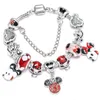Ins fashion luxury designer cute bow cartoon diy diamond crystal European beads charms chain bangle bracelet for woman girls