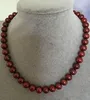 18 INCH 9-10MM SOUTH SEA GENUINE ROUND WINE RED PEARL NECKLACE 14K GOLD