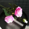 7Pcs/lot Flannel Pearl Rose Artificial Flower Decoration Wedding Background Plant Wall 3 Heads Rose Fake Flowers Home Decoration Bouquet
