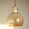 メガ電球 SR2 ペンダントランプサスペンションライトモダンと伝統クリアスモークアンバーガラス照明ホテルレストランダイニングリビングルーム