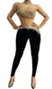 V49 Sexiga kvinnor Se genom Rhinestones Bodysuit Stretch Crystal Mesh Black Jumpsuit Bar Perform Singer Leotard Tights Proom DJ Par1648592