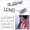 Nouveau Mode Bling Diamant A-Z Anglais Initiales Lettres DIY Nom Boucle D'oreille Goujons Femmes Glacé CZ Cubique Zircone Lettre Boucles D'oreilles Bijoux