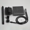 Bathroom Rainfall shower faucet Luxury Black Wall Mounted Sets 8/10/12 inch Black Finished Head & Hand Shower Sets