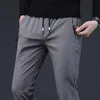 Men's Pants 2023 Men's Casual Summer Designer Solid Color Plus Size 38 Slim Stretch Men Fit Sweat Gray Blue Black