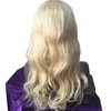 613 Blondin spets Fram Human Hair Wigs för vita kvinnor Kroppsvåg Full Lace Paryker med Baby Hair Natural Hairline