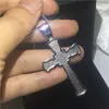 Handmade Big Cross Wisiorek Naszyjnik 925 Sterling Silver 5A Cyrkon CZ Długi Party Wesele Wisiorek Dla Kobiet Mężczyzn Luksusowa Biżuteria