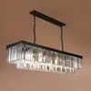 2019 new Modern Rectangular Lustre Crystal Chandelier Light Semiflush Mount Crystal Chandeliers Lighting Fixtures For Living Room