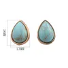 Europe et États-Unis grande marque de haute qualité Phnom Penh gouttes d'eau turquoise boucles d'oreilles géométriques version coréenne du tempérament simp