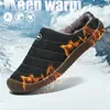 Winter Mens Womens Velvet Slipper Warm Outdoor Indoor Shoes Home Soft Slip Wear and Drag Dual-purpose Semi-heel Shoes