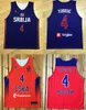 Milos Teodosic # 4 Serbien Srbija Moskau CSKA Basketball Jersey Euroleague Print Custom Jeder Name Nummer 4XL 5XL 6XL JERSEY
