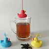 クリエイティブリトルイエローアヒルシリコーン茶注入装置ストレーナーフィルターティーセットキッチンアクセサリーティーカップストレーナー