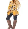 체크 무늬 와이토 코트 여성 체크 카디건 그리드 겨울 민소매 조끼 인쇄 코트 셔츠 옷깃 패션 캐주얼 포켓 재킷 탑스 블루 마스 D6789