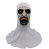 Маска ужасов монахини на Хэллоуин, страшные латексные маски для косплея с платком, полный шлем для лица, реквизит для вечеринки, падение 220P