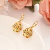 Kvinnans smycken set söt 18 K Solid Gold GF Rose Pendant Flower Halsband Earrings Europe Wedding Girl Gift Affection275b