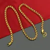 24quot Long Domineering Men039s Box Chain 18k Yellow Gold rempli Hip Hop Mens Collier 8 mm de large Chaîne d'anniversaire Gift2090603