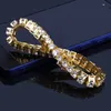 18K Gold and White Gold Plated Hip Hop Big Zircon Tennis Chain Bracelet Single Row Trapezoid Diamond Men's Cuban Chains Rapper Jewelry Gifts
