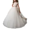 Elegant Girls Party Dress Kids Lace Long Tulle Mermaid Dress Formal Children Clothing Ball Gown