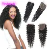 Yirubeauty péruvien 4X 4 dentelle fermeture vague profonde 100% non transformés cheveux humains libre milieu trois parties