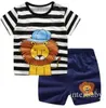 Roupas de meninos Miúdos Conjuntos de roupas de verão Bebê Impresso Calças de Camisas Ternos de Manga Curta Tops Calções Outfits Algodão Animal Payamas B4337