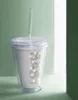 Os mais recentes 14,2oz drinkware duplo-camada de leite de plástico xícara de café vem com um bebê Flash Diamond e suporta logotipos personalizados