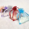 100pcs 멀티 크기 Drawstring Organza 선물 가방 작은 보석 저장 가방 얇은 쥬얼리 웨딩 캔디 포장 기념품 가방 7Z