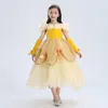 Yiwa Petite Fille Élégante Jolie Tutu Princesse Robe Halloween Noël Performance Robe avec Gants Robe De Fête De Mariage Robes Robe Fille