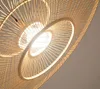 Kinesisk stil bambu hänge lampor vardagsrum modern enkel restaurang matsal kök hängande lampor trä ljus fixtures myy