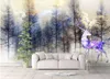 Photo Wallpaper 3D Stereo Modern beautiful dreamy woods color elk Mural Living Room Bedroom Backdrop Wall3D Mural Wall Papers