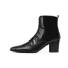 Buty czarne mężczyzny skórzane kowbojowe miękkie buty kostki grube męskie obcasy zapatos hombre vestir koronkowy man Oxfords 702 s