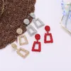 Groothandel-e oorbellen voor vrouwen kleur gouden geometrische verklaring trapeziumvormige oorbellen 2018 metalen oorbellen hangende trend sieraden