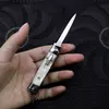 New 4,75 pouces Mini automatique Couteau miroir lame 3 couleurs résine Poignée clé couteau de défense portable extérieur edc coupe multi-fonctions
