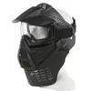 Maschera tattica per paintball con lente per PC con deflettore per il collo Attrezzatura per protezione da tiro softair all'aperto Full Face NO03-301